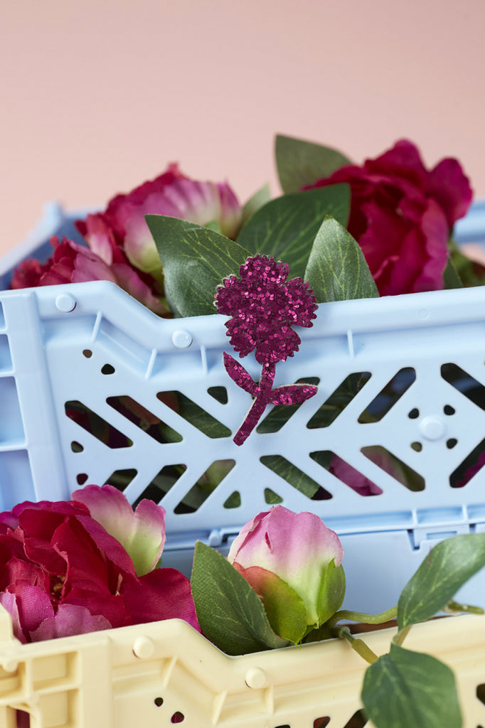 Spilla Des Petits Hauts fiore glitter fucsia