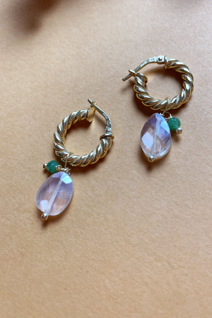 Orecchini Dressai torchon piccolo con quarzo e zoesite