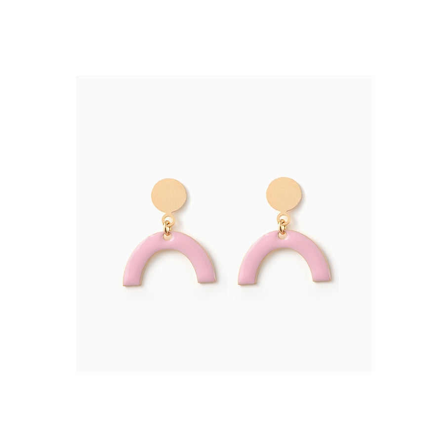 Orecchini arco smaltato rosa